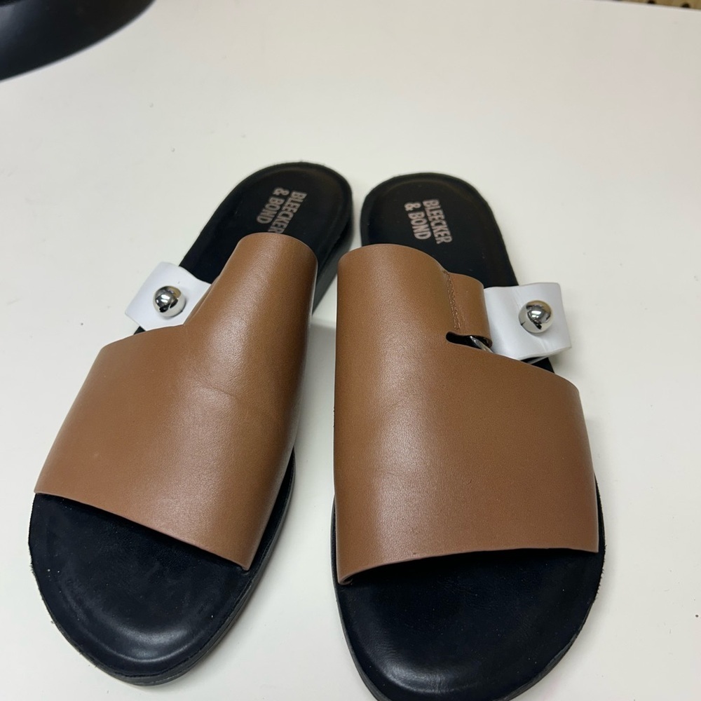 Anthropologie Brown and White Sandals